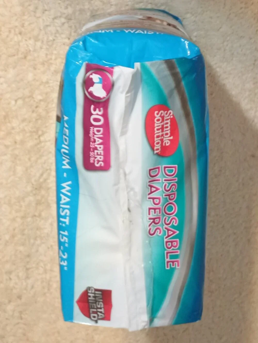 NEW~ Simple Solution Disposable Female Dog Diapers, Med. 15